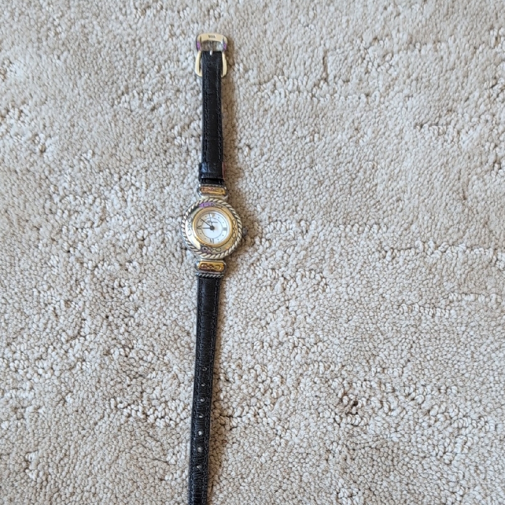 Brighton Black and Gold Women's Watch